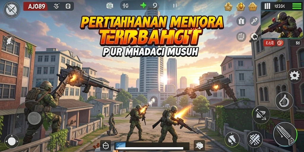 Tampilan gameplay AJO89 dengan strategi Tower Defense yang seru.