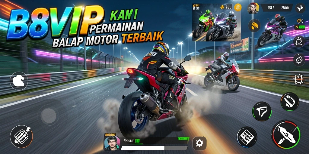 Tampilan balapan motor mendebarkan di B8VIP