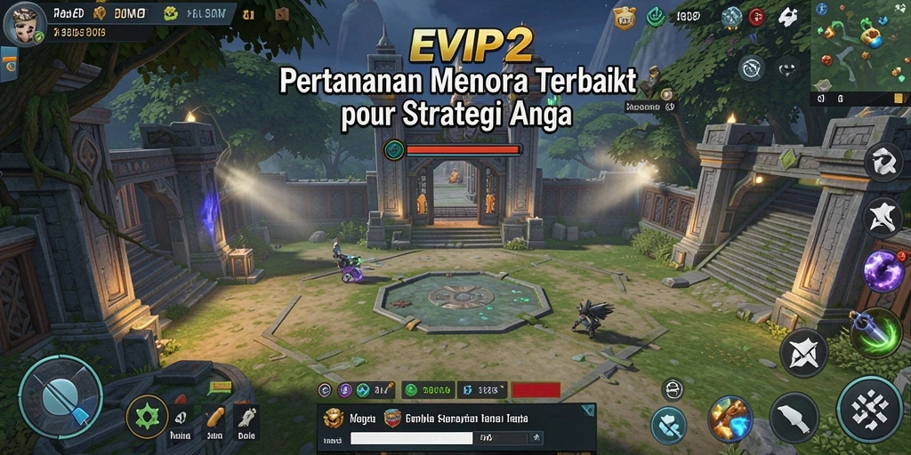 Screenshot gameplay EVIP2 yang menunjukkan aksi Tower Defense yang seru.