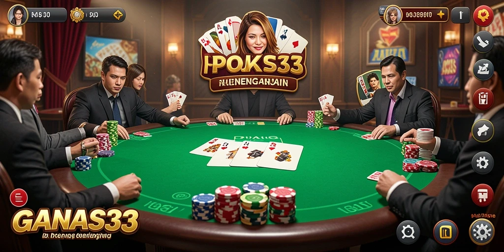 Screenshot GANAS33 menampilkan aksi seru saat bermain poker.