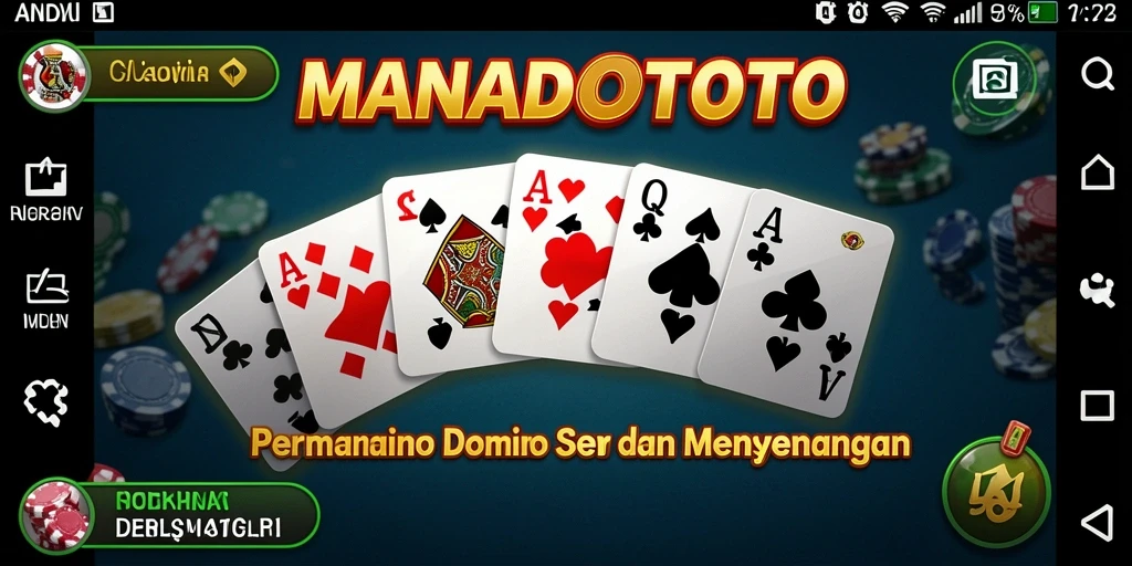 Screenshot gameplay seru dari MANADOTOTO yang memperlihatkan aksi domino.
