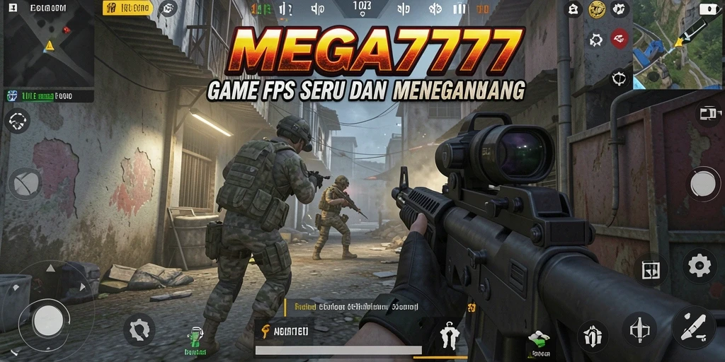 Screenshot gameplay MEGA777 menampilkan aksi FPS yang mendebarkan.