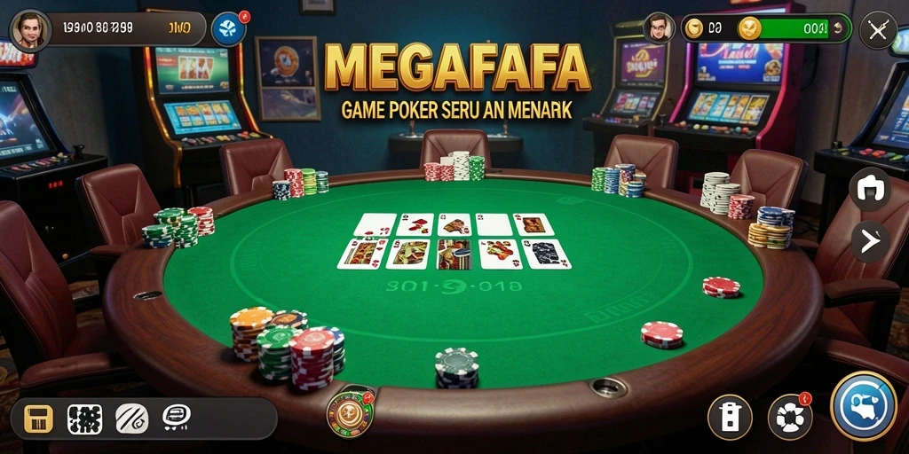Tampilan gameplay menarik dari MEGAFAFA saat bermain Poker.