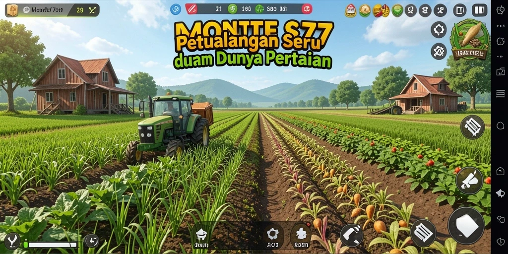 Screenshot gameplay MONTE77 yang menarik dalam dunia pertanian.