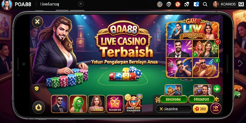 Tampilan seru gameplay Live Casino POA88 dengan dealer langsung.