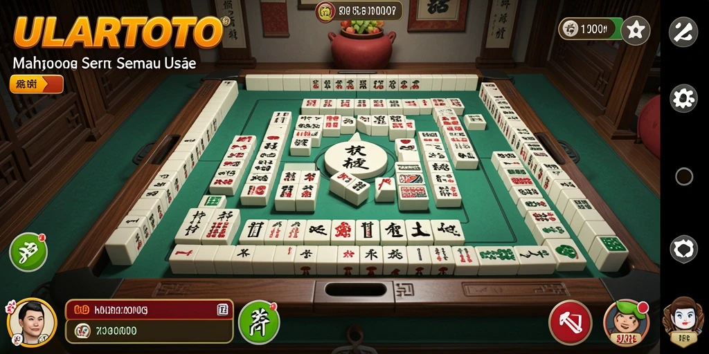 Tangkapan layar ULARTOTO menampilkan gameplay Mahjong yang menarik.