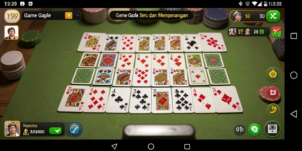 Tampilan gameplay seru dalam Y89 yang menggambarkan permainan Gaple.
