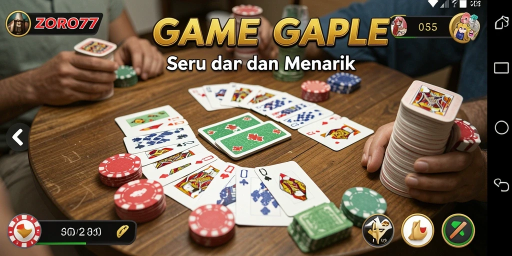 Screenshot gameplay ZORO77 yang menunjukkan serunya permainan Gaple.